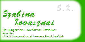 szabina kovasznai business card