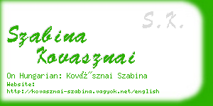 szabina kovasznai business card